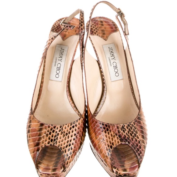 Jimmy Choo Snakeskin Slingback Pumps - Picture 3 of 5